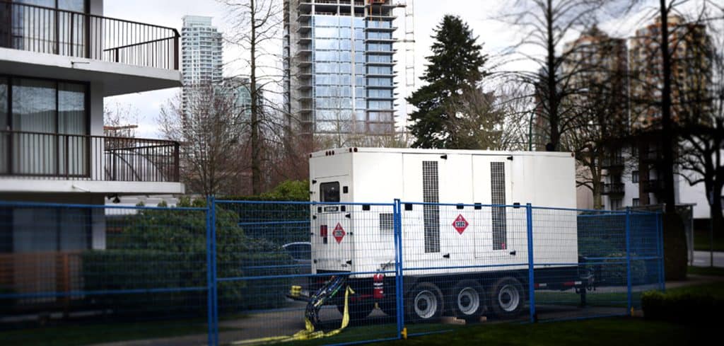 Electrical equipment near the residencial buildings
