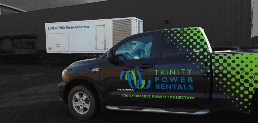 Diesel generator and car at the parking lot