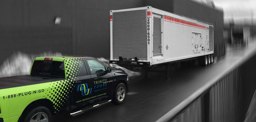 A car transporting generators