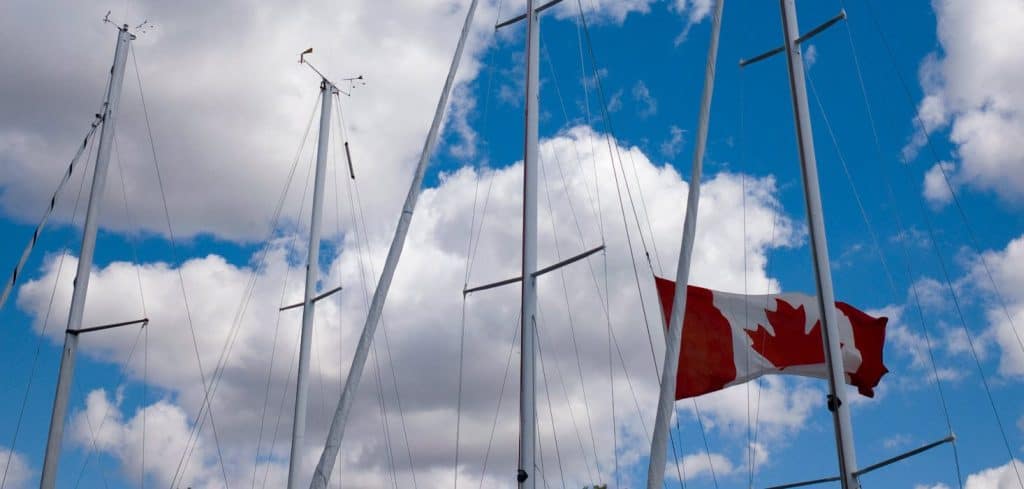Marina and Canadian flag