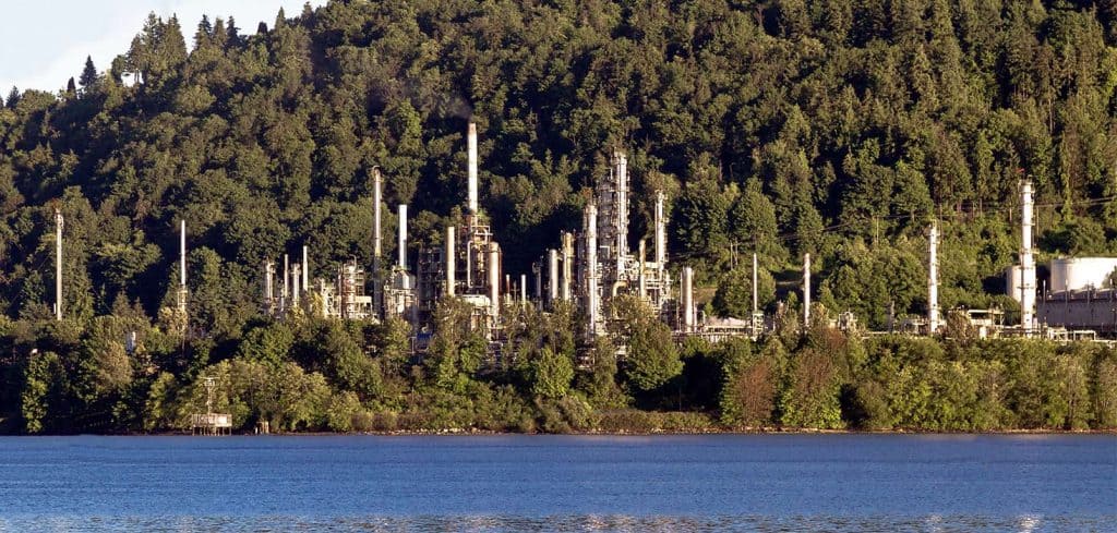 Oil refinery on the coast