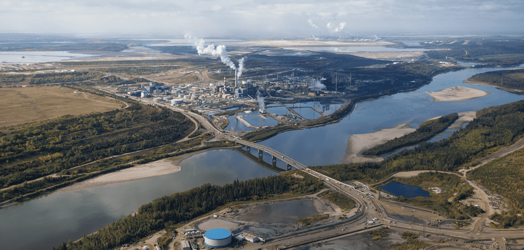 Aerial view of gas plant
