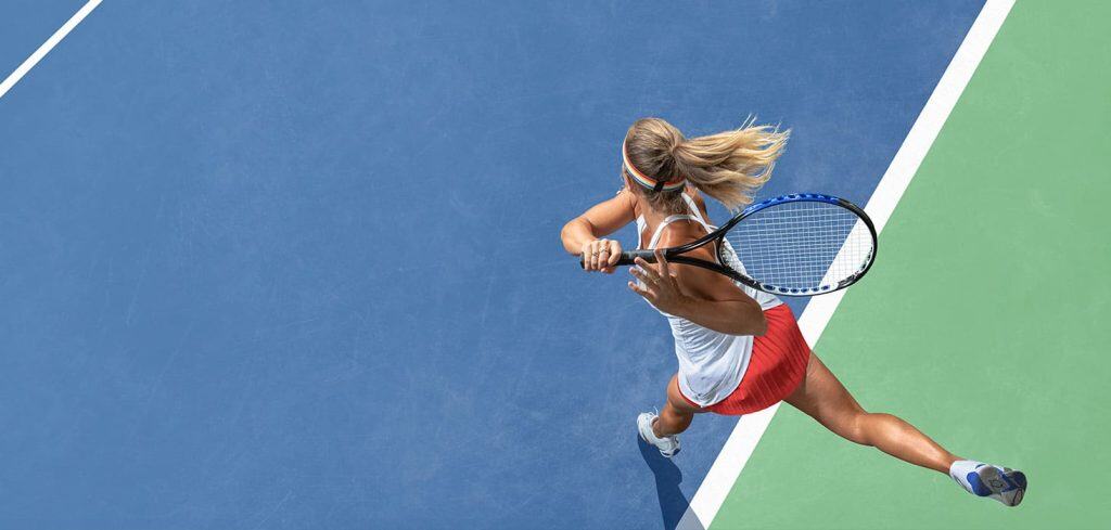 Woman playing tennis