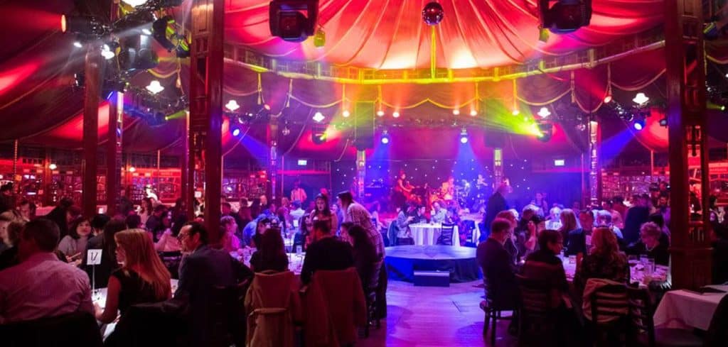 Inside of carrousel tent