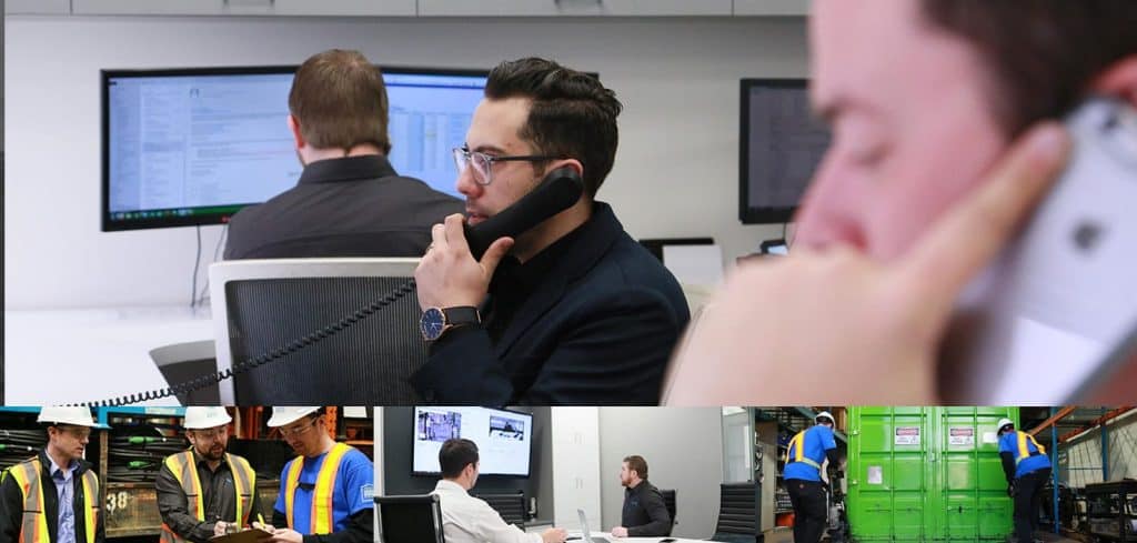 Electricians and project managers at work photo collage
