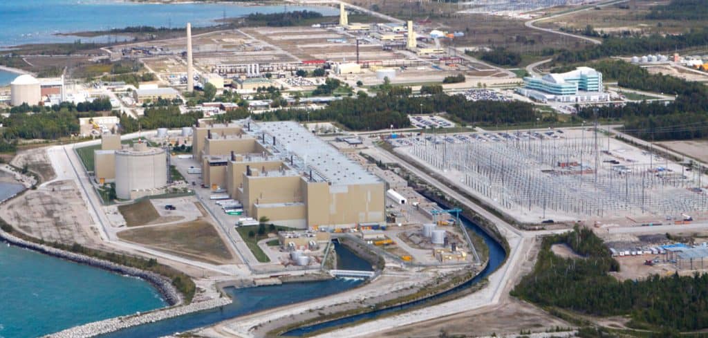 Nuclear power plant bird's eye view photo