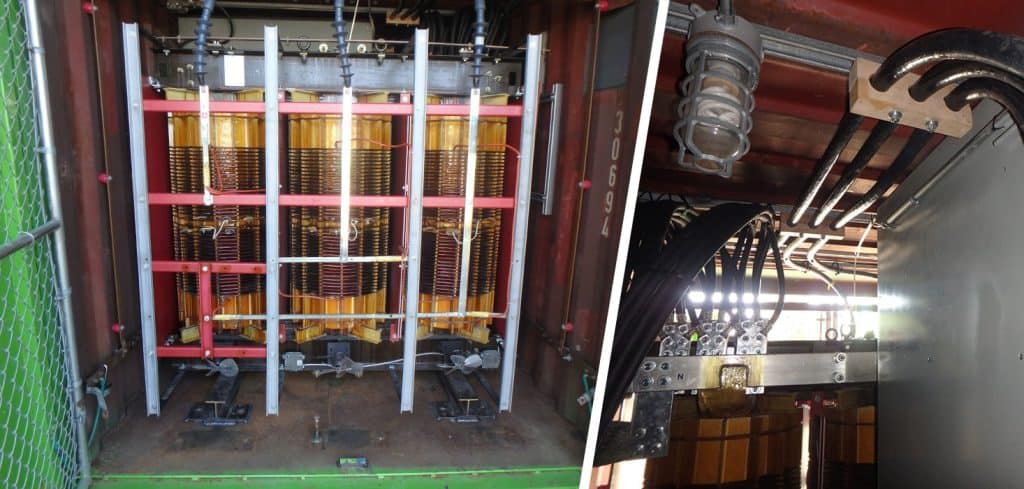 The inside of a substation