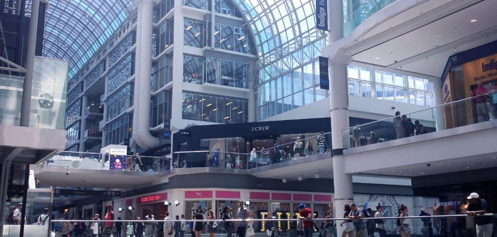 Inside view of a large mall in Ontario.