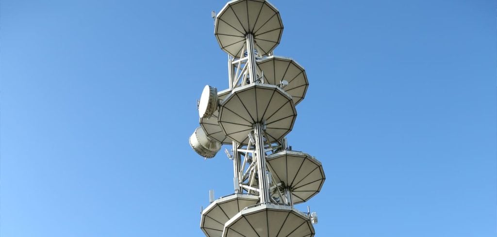 A telecommunications tower