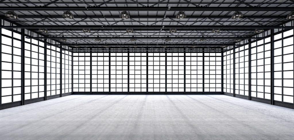 Large empty warehouse.