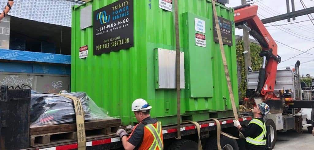 A substation getting unloaded.