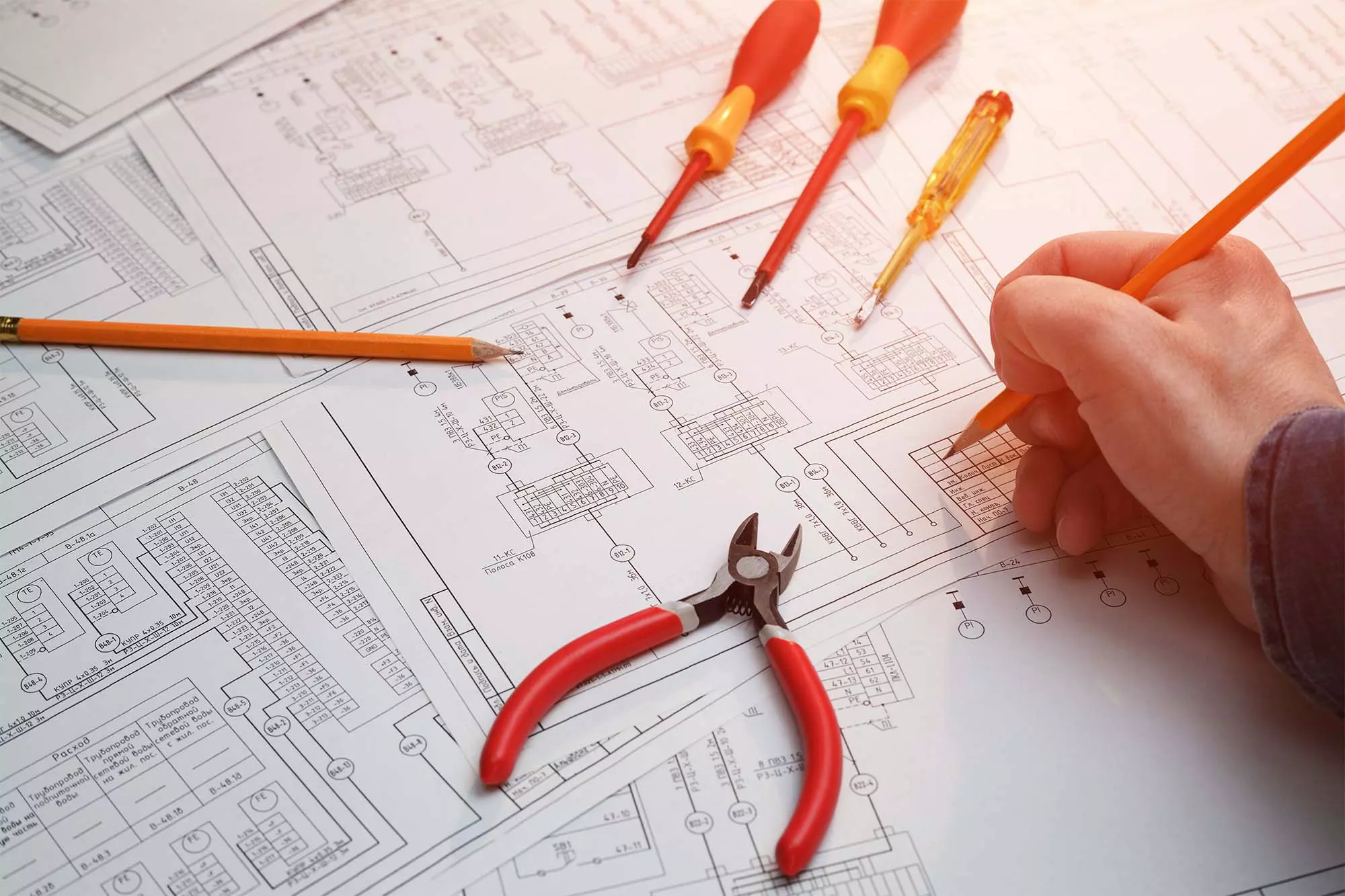 Drawing of script program for hydraulic support