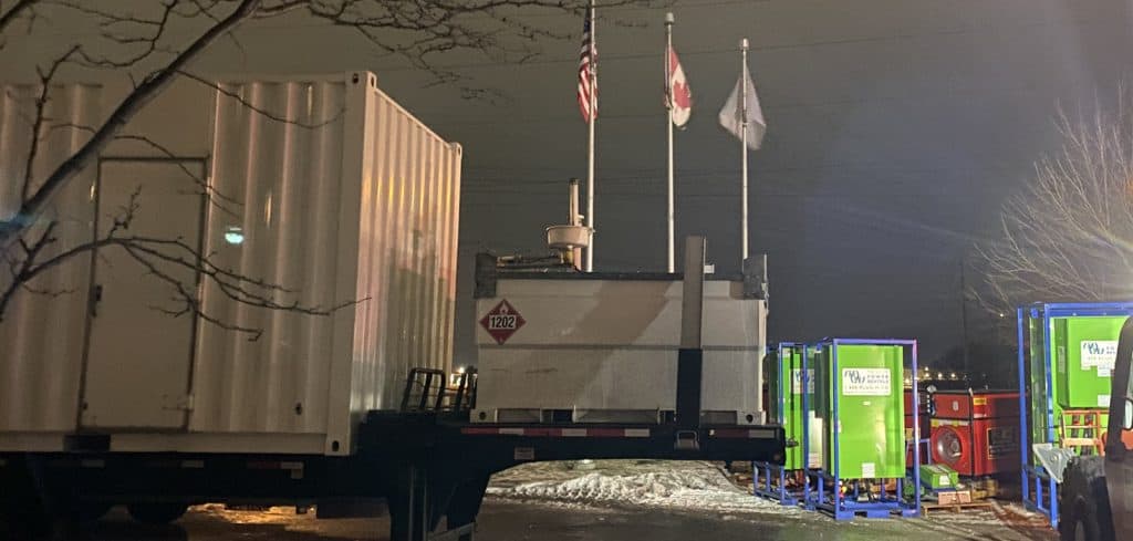 A large generator and distribution equipment.